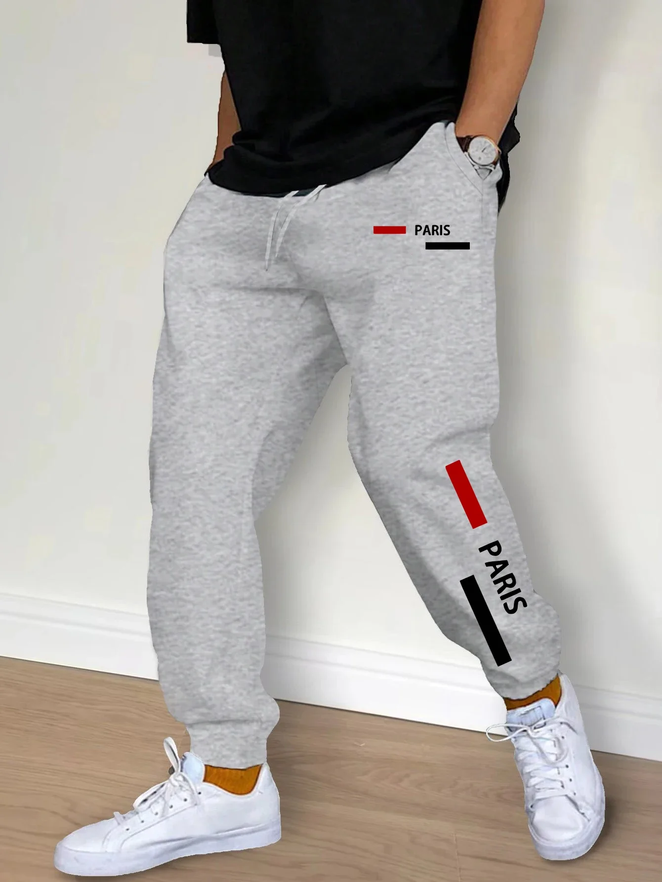 

Новые мужские спортивные штаны с принтом Парижа, хит продаж, спортивные штаны для фитнеса, брюки для бега, повседневные повседневные мужские брюки для тренировок, осень-зима