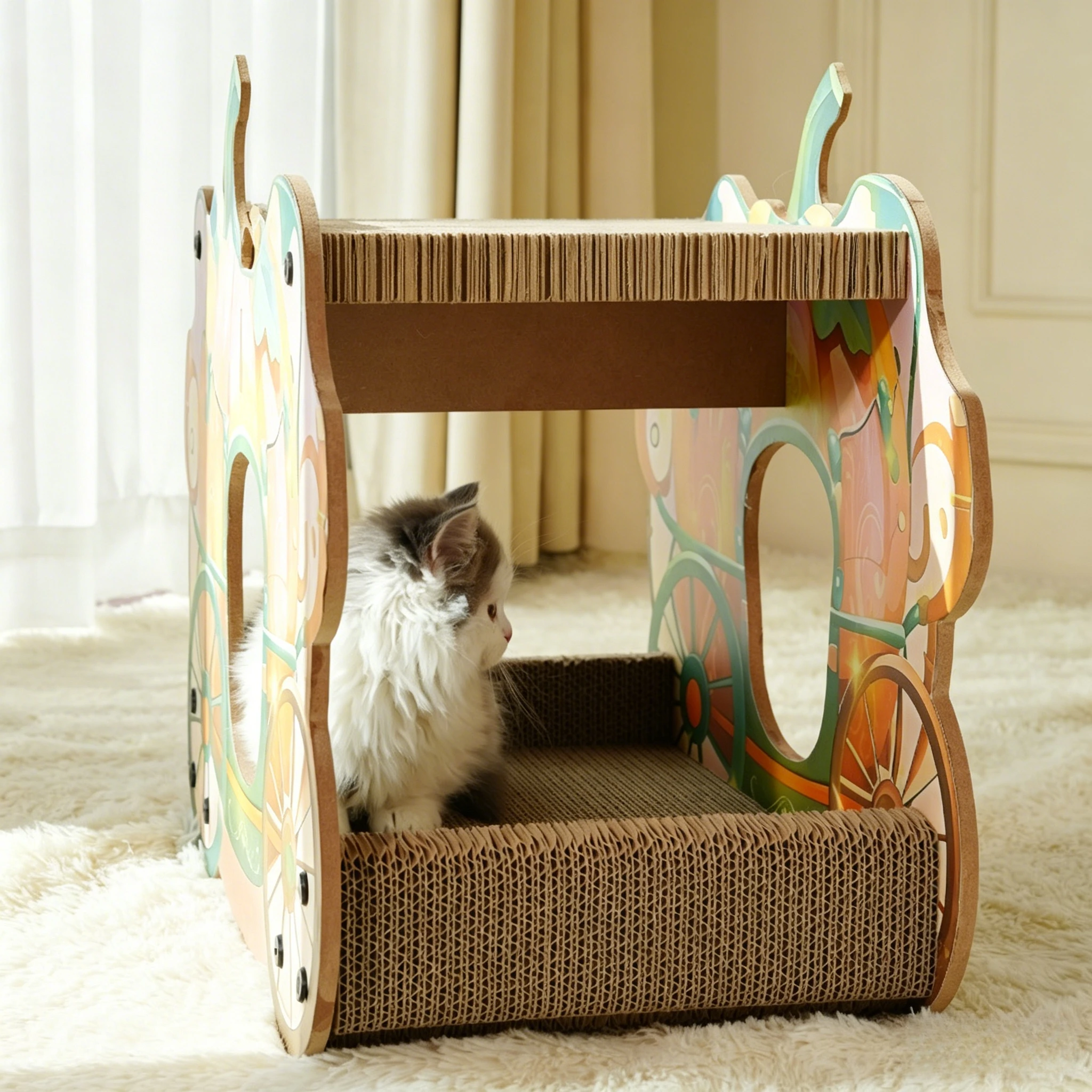 Rascador carruaje calabaza para gato de interior - imagen 3