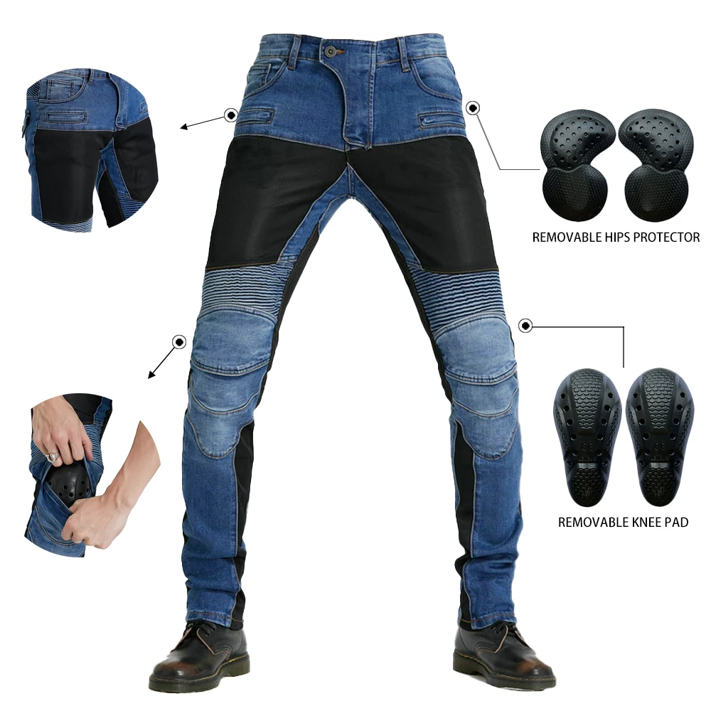 New style spring and summer breathable rider anti-fall motorcycle jeans men and women protective gear motorcycle riding pants