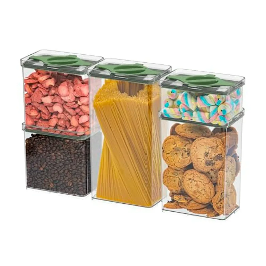 

Набор контейнеров для хранения Prestoor, 5 шт., герметичные, с поворотными крышками, без бисфенола А, штабелируемые, для сахара, муки, пасты и др.