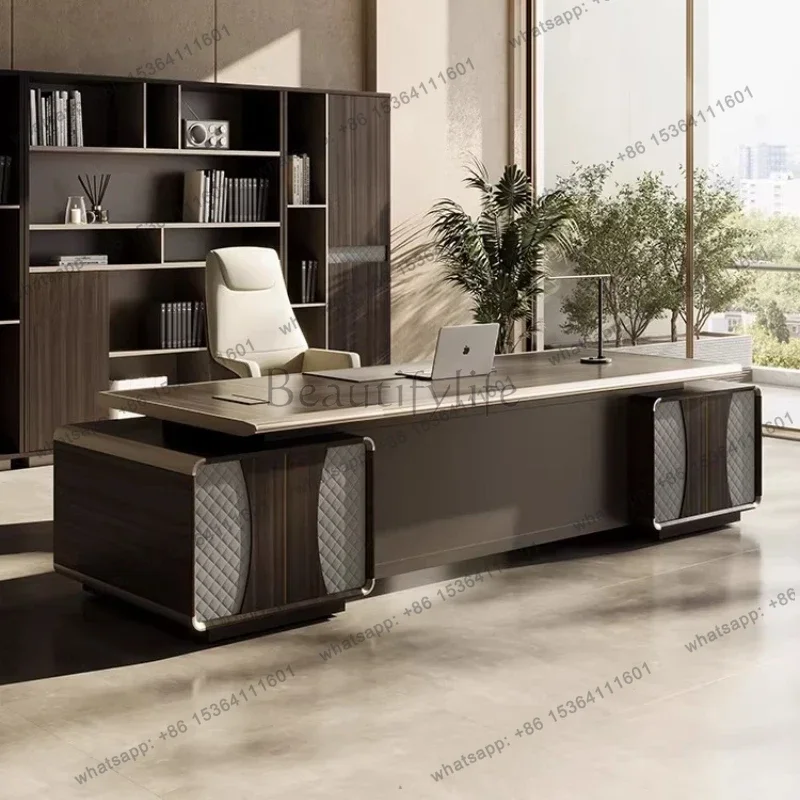 FG Luxury boss table Computer desk Motion gaming desk l L shaped Room desks office table pliante study desks Office Furniture