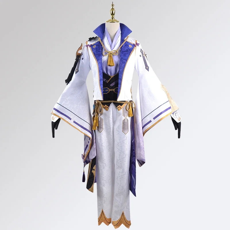 

Genshin Impact Kamisato Ayato Cosplay Costume Uniform Wig Halloween Anime Costumes for Men Game