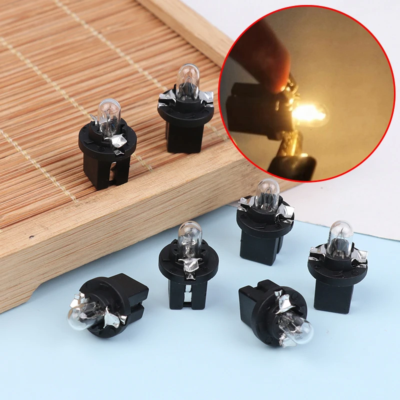 5 Or 10-pack LED Bulbs (B8.5D Base), Warm Yellow Light, 12V — Perfect For Car Interior Lights And Dashboard Indicators