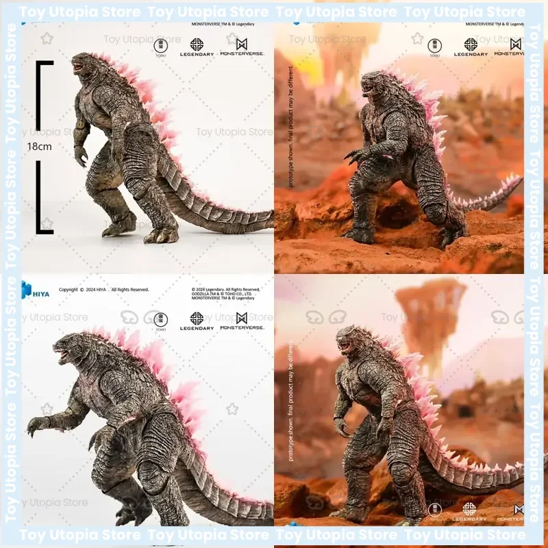 Figurine d'action Godzilla x Kong The New Empire Godzilla Evolved Pink Backed, modèle de jouet d'anime original HIYA pour Godzilla