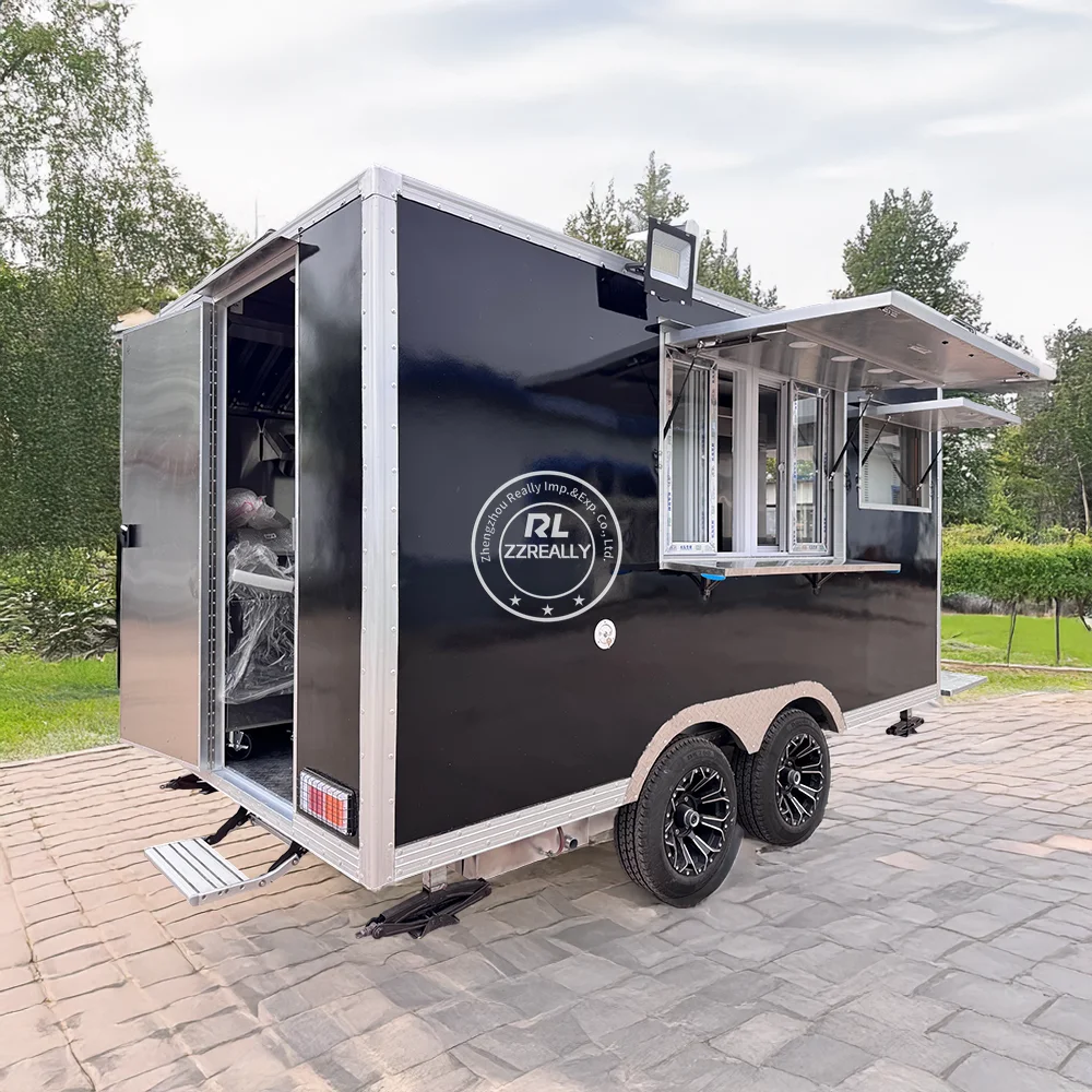 

High Quality Food Trailer Hot Dog Pizza Coffee Ice Cream Pancake Mobile Fast Food Cart With Full Equipment