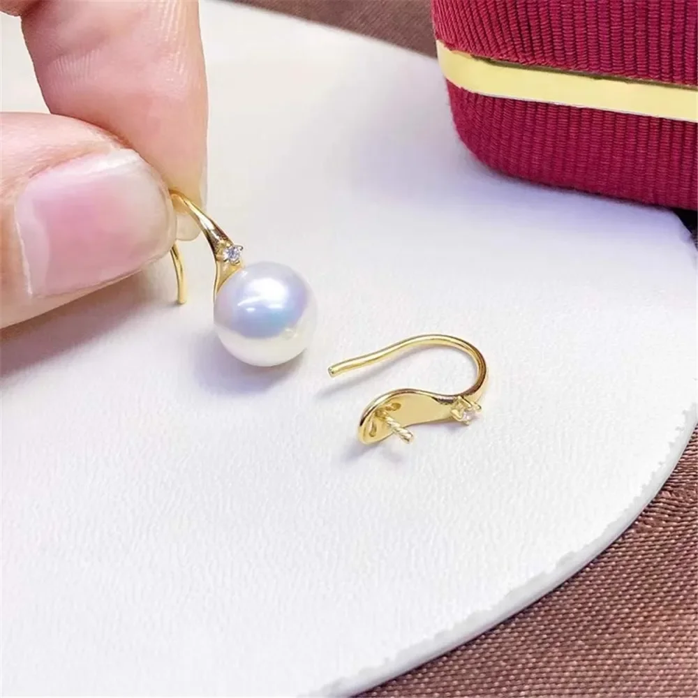 925 Silver Pearl Beads Stud Earrings Setting Base Diy Jewelry Making Findings&Components No Pearl E081