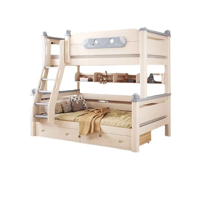 All Solid Wood Double-Layer Bunk Beds, Economy, Mother and Children's Beds