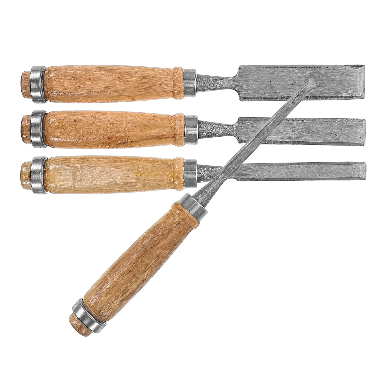 

4pcs Woodworking Cast Iron Pouch Flat Shaping Tool DIY Projects Wooden H Mortise Wooden Chisel Kit Gouge Firmer