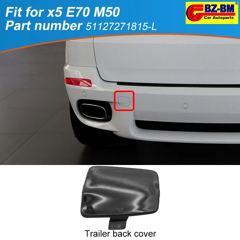 Rear Bumper Tow Hook Trailer Cover Cap Hauling Eye Lid For BMW  X5 E70 M50 Series 51127271815 L left  ﻿