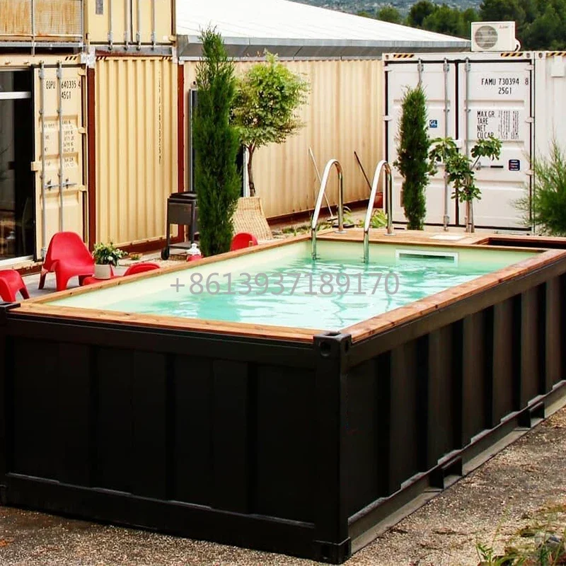 Customized Household Container Swimming Pool on The Ground Without Installation of Steel Swimming Pool with Endless Jet