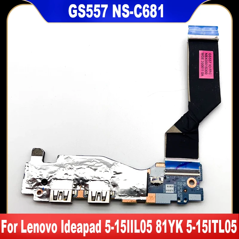 

NS-C681 Original For Lenovo Ideapad 5-15IIL05 81YK 5-15ITL05 USB SD Card Switch Power Button Board Cable 5C50S25126 GS557 Test