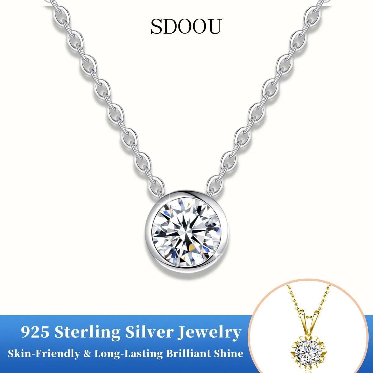 

Классический кулон SDOOU с муассанитом 7 мм, 1.2 карата, круглой огранки D VVS1, с позолотой 18K, 45 см, унисекс, на серебряной цепочке 925 пробы, оптом