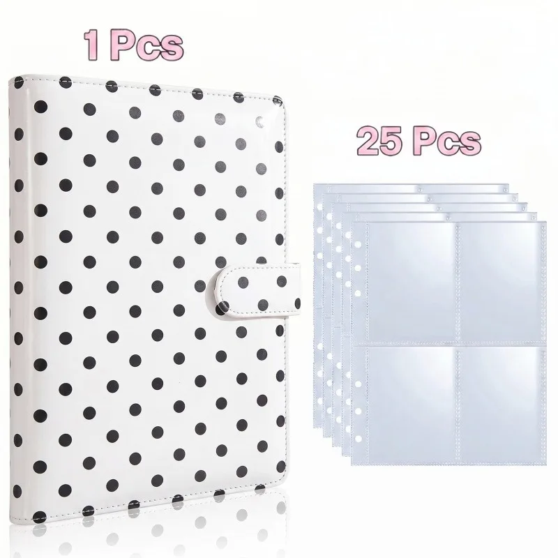 25er-Pack Seiten (4 Fächer) Fotokarten A5-Ordner K-Pop Fotoalben Idol-Karten Loseblatt-Sammelbuch Ordner Fotokartenhalter