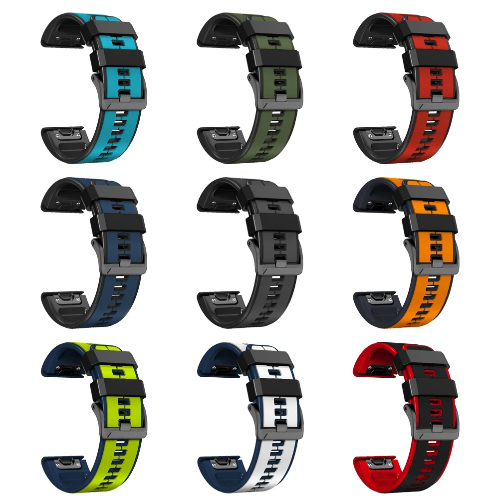 Silicone Strap For Garmin Fenix 7 7X Pro Bracelet 22 26mm Screw Buckle QuickFit  For Fenix 6 6X Pro 5 5X Plus Watchbands Correa