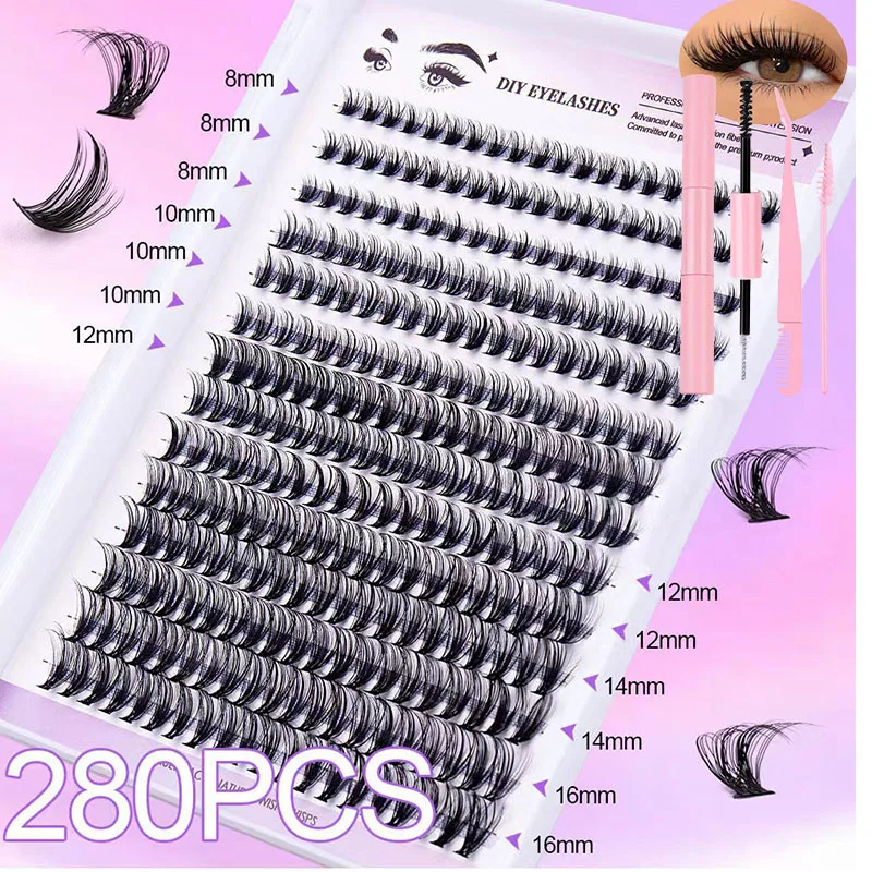 30D 40D Individual Cluster Lashes Kit Bond Seal Lash Glue Applicator Tool DIY Lash Extension Kit