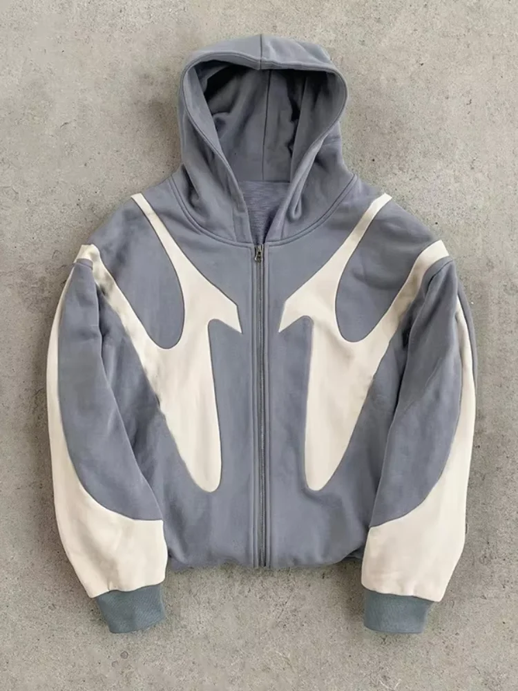 Y2k American Retro Letter Pri - Street Fashion Zip Up Hoodie review and price