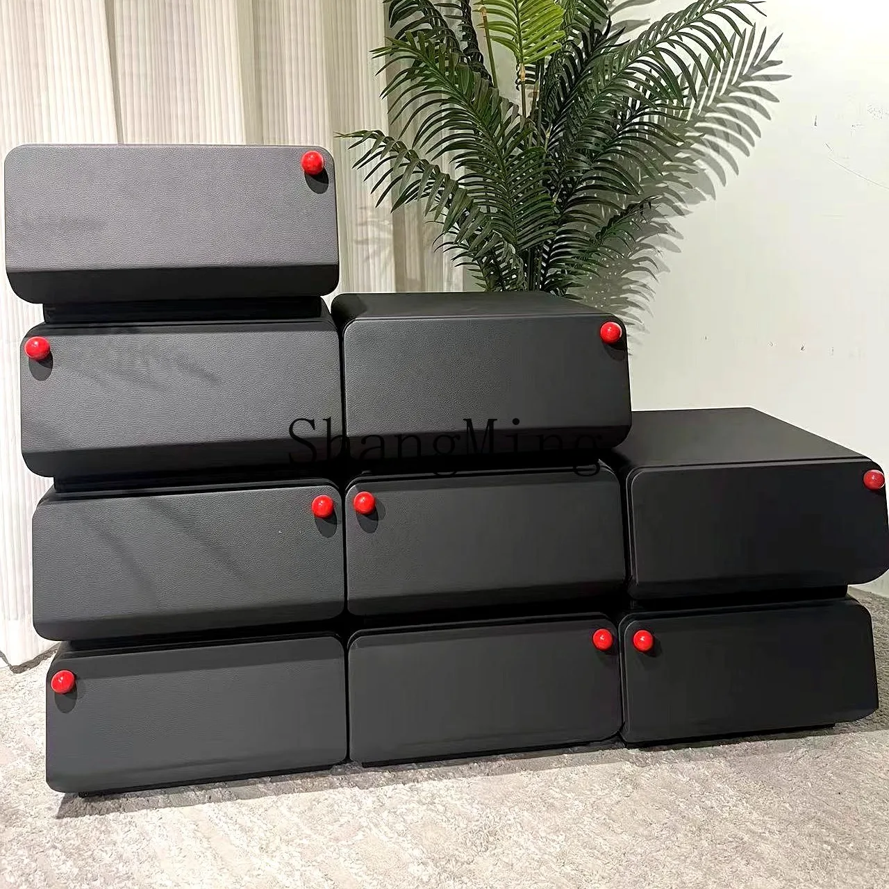 

CL high value black light luxury solid wood side cabinet storage bedroom bedside table