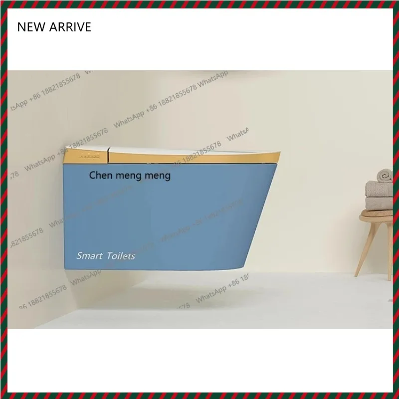 

New color light luxury wall-mounted suspension suspension wall-mounted smart toilet automatic flushing heating