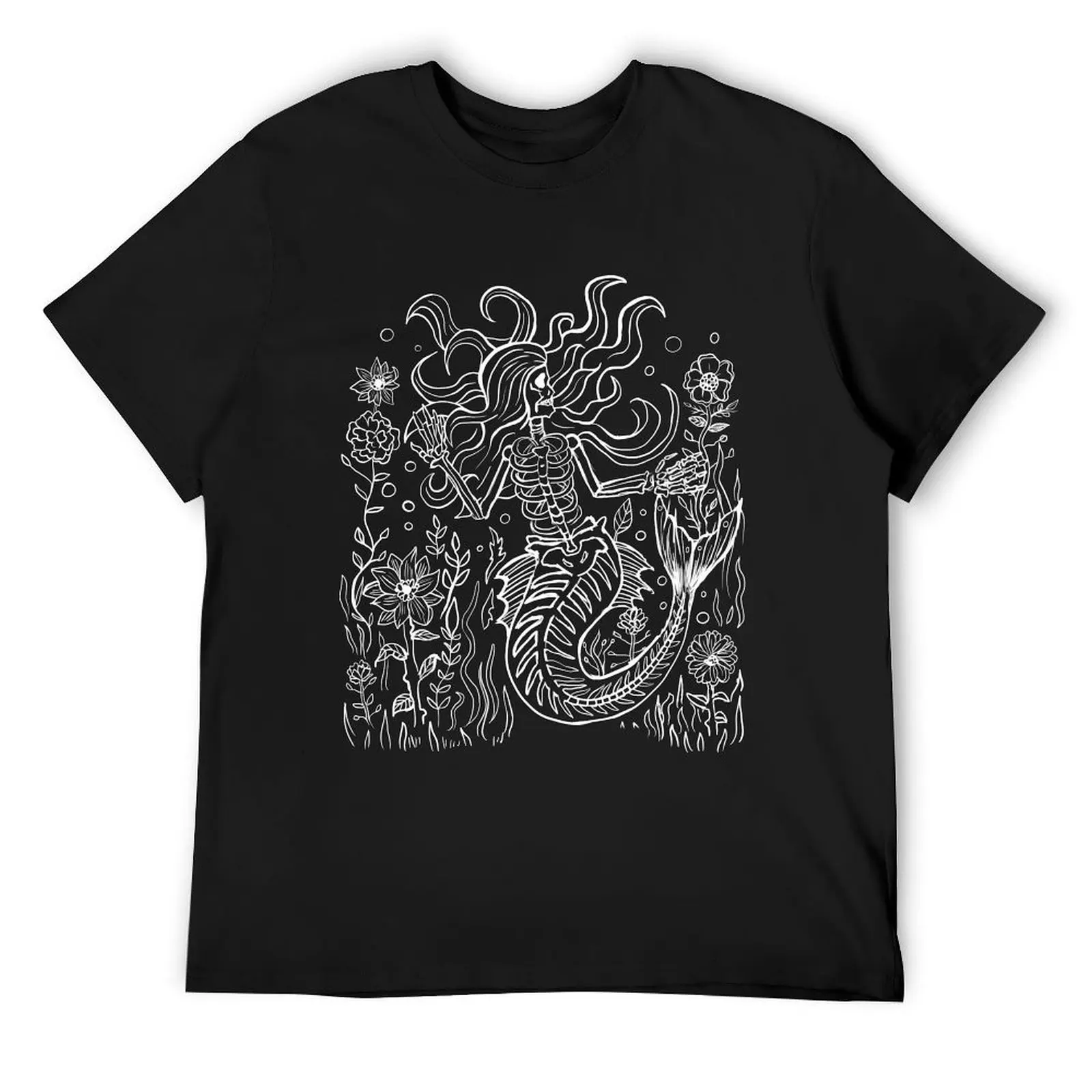 Dead Skeleton Mermaid Gothic Punk Witchy Illustration T-Shirt custom shirt customs oversized t shirt tees cotton t shirt men