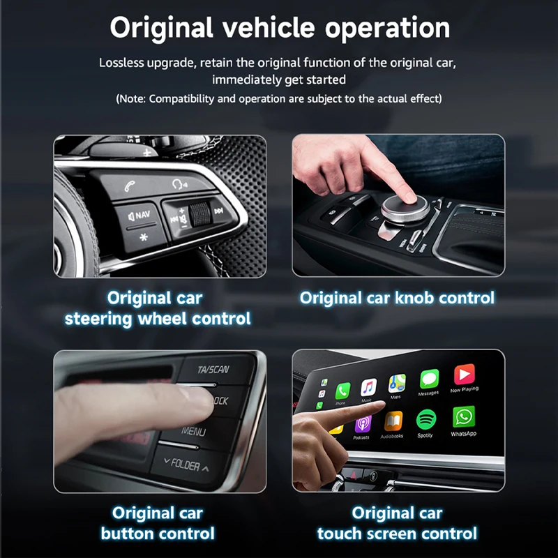 NetflixとYouTube対応のワイヤレスCarplayビデオボックス、Android 12タッチスクリーンコントロール