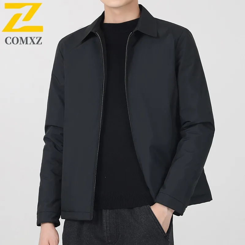 COMXZ Autumn Winter Men 90% White Duck Down Down Jacket Short Baseball Collar Fashion Casual Thermal waterproof windproof Coat