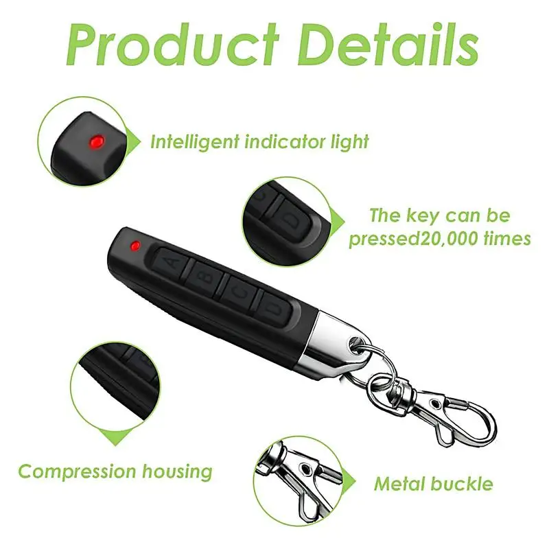 Telecomando 433 Mhz telecomando universale per Garage per cancello elettrico duplicatore a 4 pulsanti Clone Learning Door Control Car Key