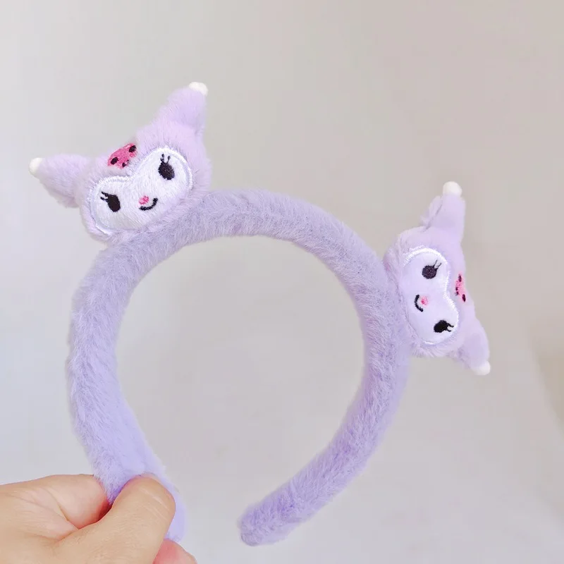 Kawaii Sanrio Accessories Hello Kitty Makeup Wash Hair Ring Kuromi Cinnamoroll My Melody Hair Band Headband Girl Birthday Gift