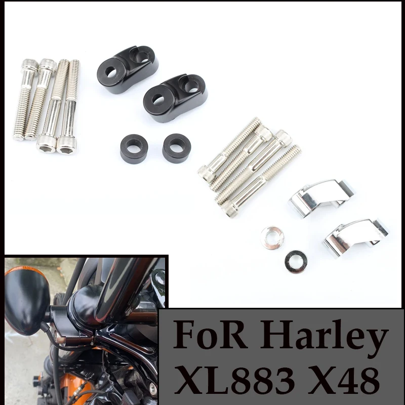 FoR Harley 39mm 49mm Sportster FXR FXD Dyna Motorcycle Front Turn Signal Light Lamp Bracket Holder Relocation Shift Kit