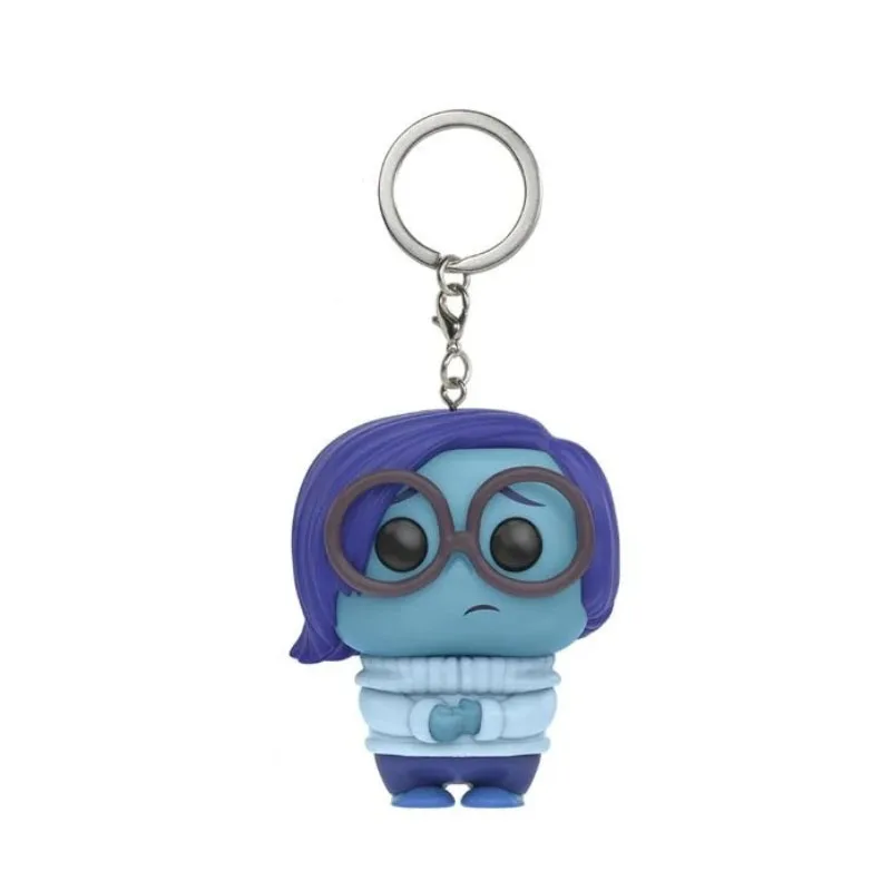 Inside Out Sadness Pocket Keychain Cute Doll Vinyl Action Figure Model Toys