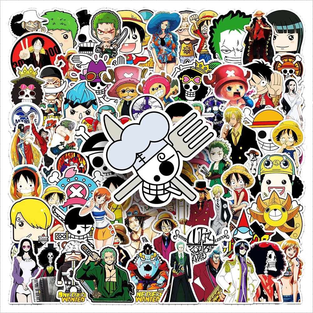 

10/30/50/100pcs Classic Anime ONE PIECE Stickers Luffy Zoro Cartoon Decals DIY Skateboard Notebook Laptop Cool Sticker Kid Toys