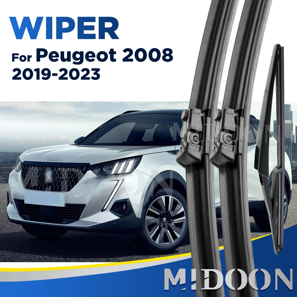 MIDOON Wiper For Peugeot 2008 P24 MK2 2019-2023 2020 2021 Wiper Front & Rear Wiper Blades Windscreen Brushes 24