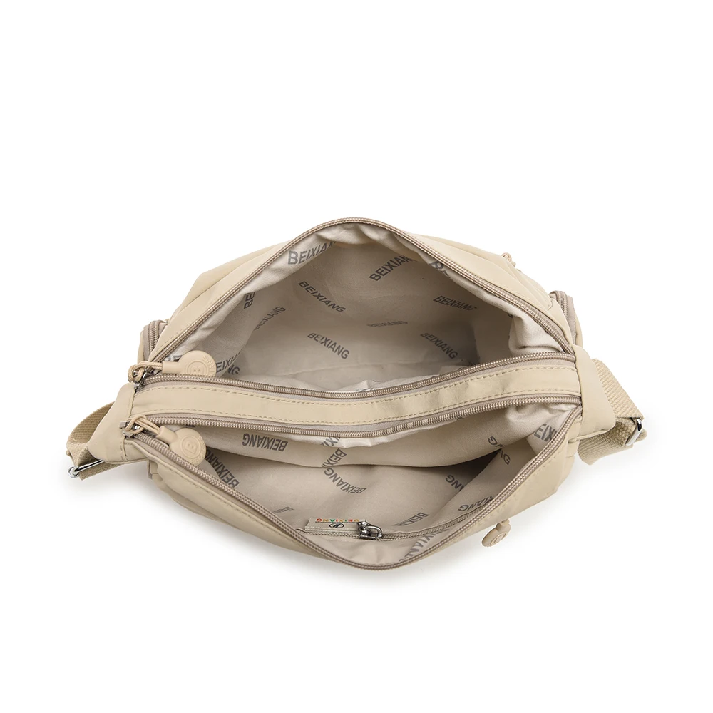 Leichte Damen-Umhängetasche aus Nylon mit mehreren Taschen, lässiger Oxford-Stoff-Reiserucksack, großer Tagesrucksack, Schultertasche B – Detail 4