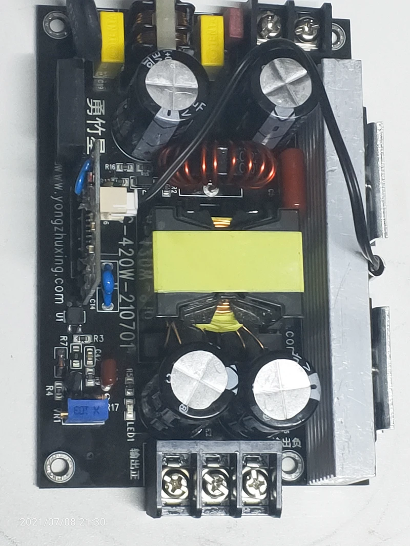 420W LLC Quasi-Resonant นุ่มเครื่องขยายเสียง Switching Power Supply Board บวกและลบแรงดันไฟฟ้า ± 24V-48V-65v-80v-110v-200v (O