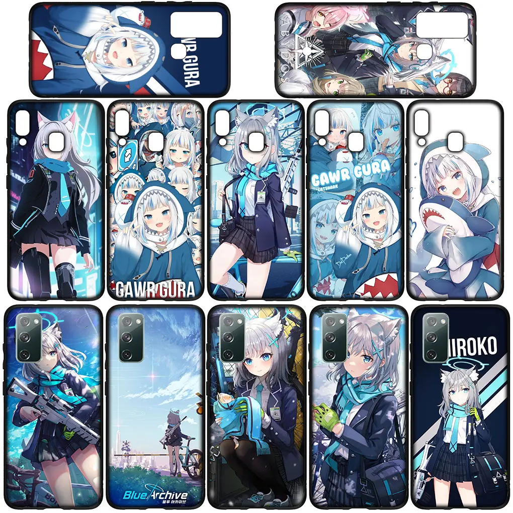 Shiroko Blue Archive Gawr Gura Cover Phone Case for Xiaomi Poco X6 M6 X3 NFC GT X4 M4 M6 Pro F3 C40 Funda Soft Casing