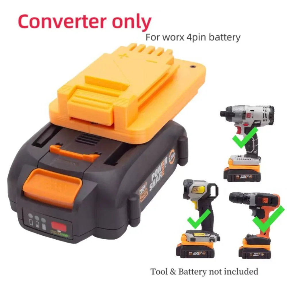 

Electric Drill Accessories Adapter For WORX 4pin Battery Conversion To For BLACK+DECKER/Portercable/Stanley 20V Power Tool