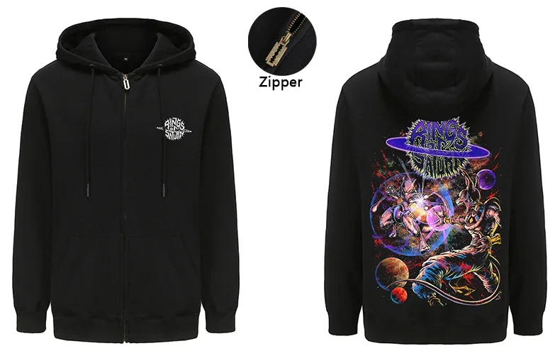 

Rings of Saturn Hoodie Sweatshirts Pullovers Hip Hop Deathcore Heavy Metal Alien Printed Hoodies Streetwear Zipper Hoody Tops