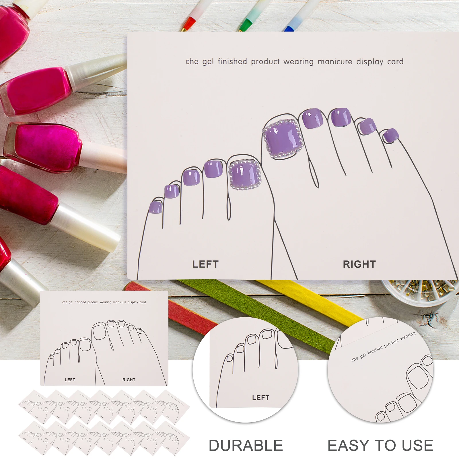 

15Pcs False Nail Display Board Paper Cards Professional Nail Art Showing Tips Manicure Color Display Salon Small Business