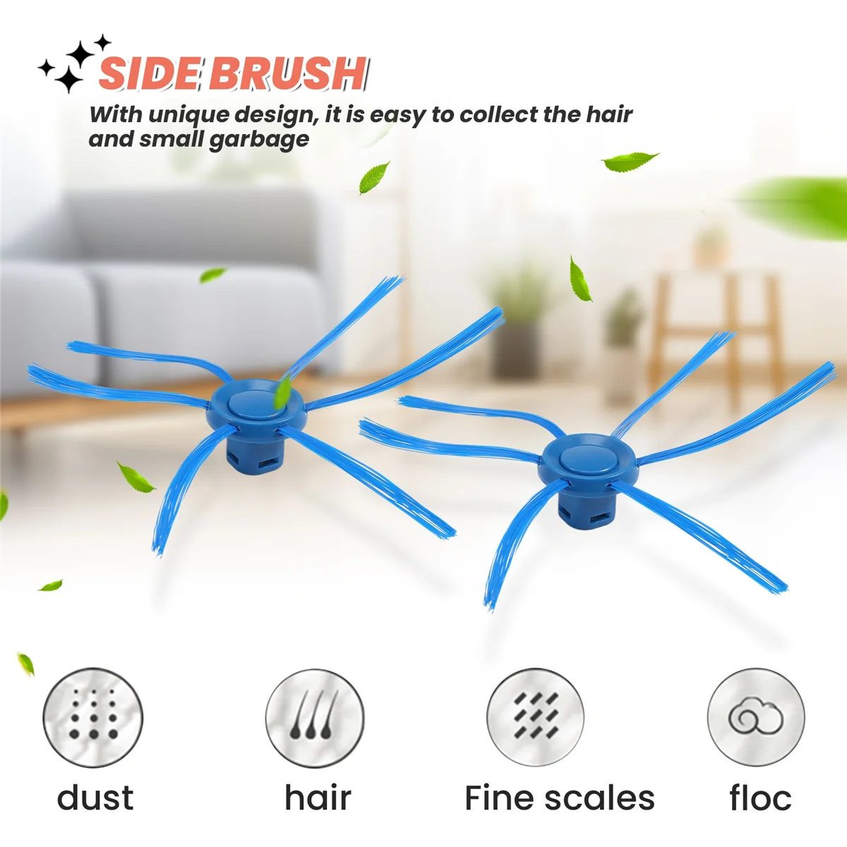 2 ชิ้น 6-Armed Sweeping Robot แปรงด้านข้างสําหรับ Philips FC8796 FC8794 FC8792 อะไหล่เครื่องดูดฝุ่น