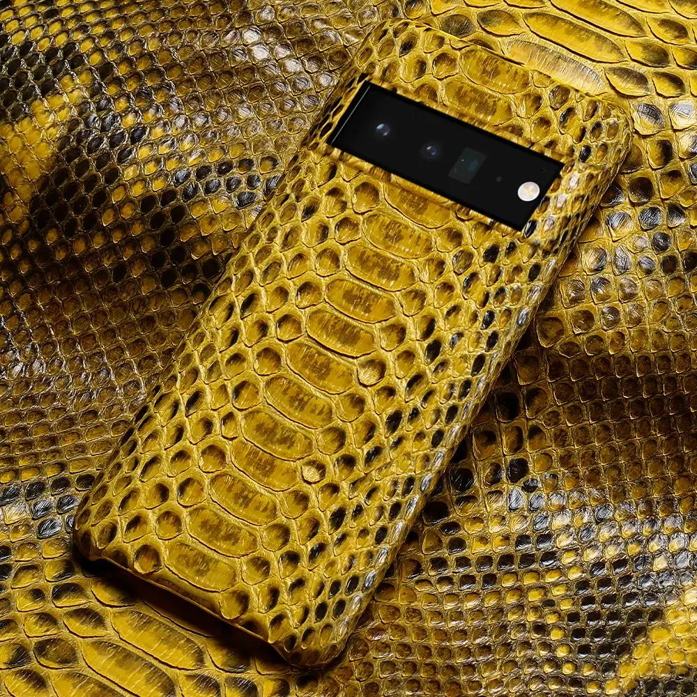 

LANGSIDI Genuine leather Python Phone Case for Google pixel 8 7 pro 6A 5A 4A 5g Luxury Natural Leather Cover For Pixel 7A 6 pro