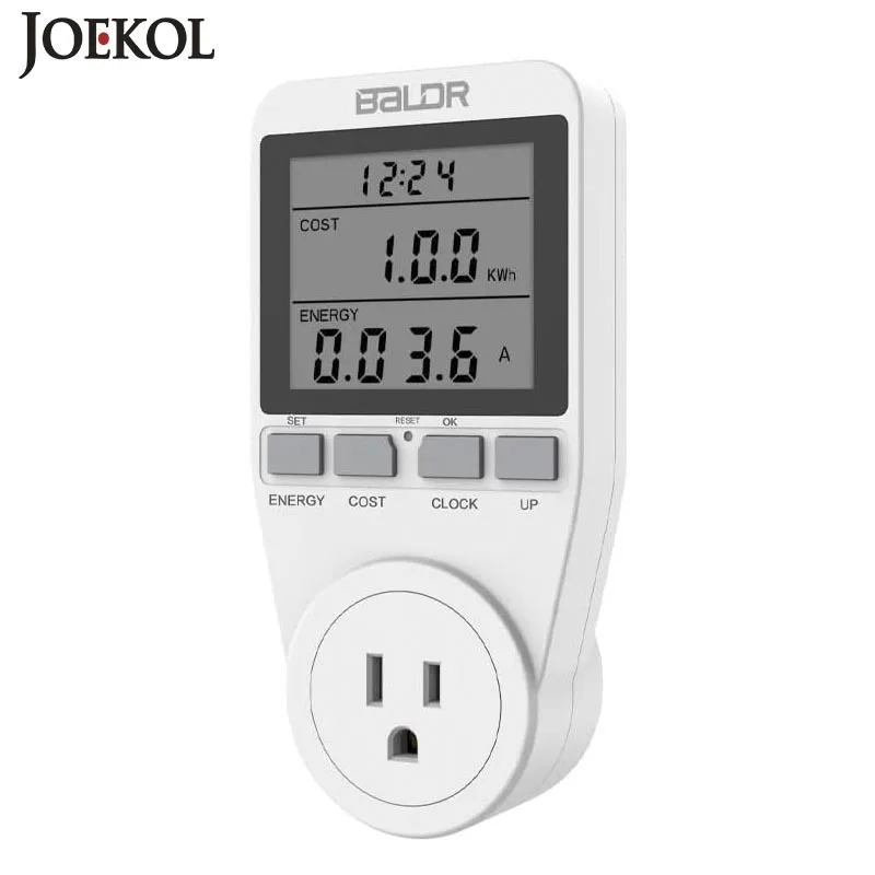 AC 110V/220V Light Wattmeter Power LCD Energy Meter Power Monitor EU Plug Socket Power Kilowatt Wattage Voltage Meter Digital