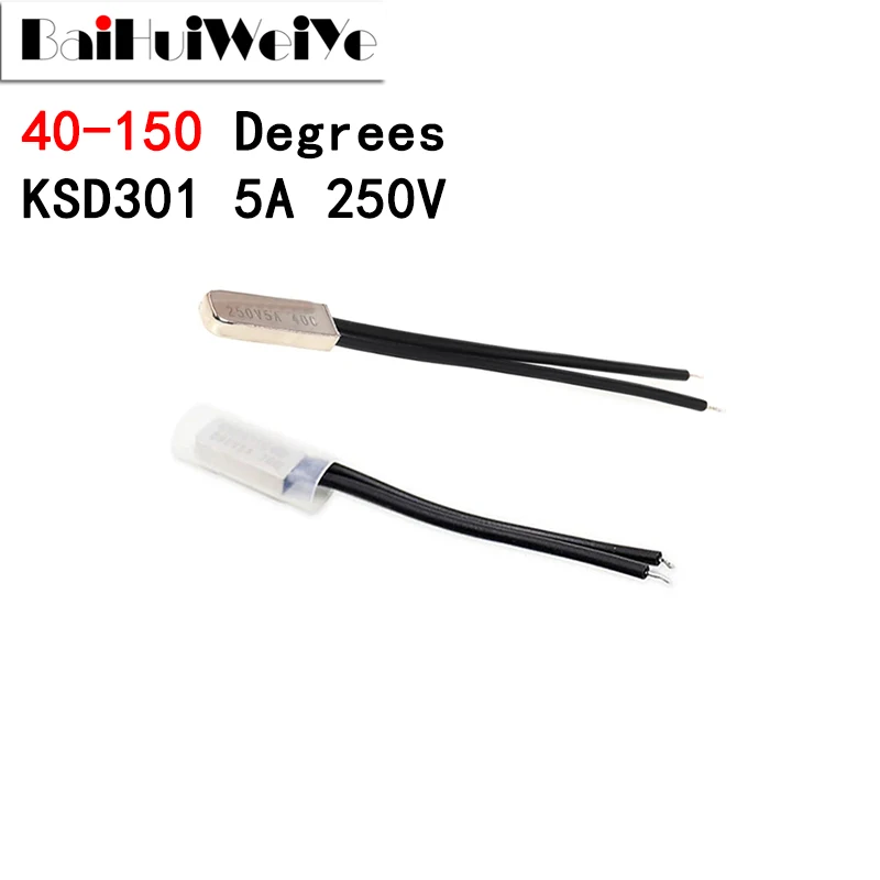 KSD9700 5A 250V NO NC Thermostat Thermal Protector Fuses Temperature Switch 40C - 150C 45C 50C 55C 60C 65C 70C 75C 80C