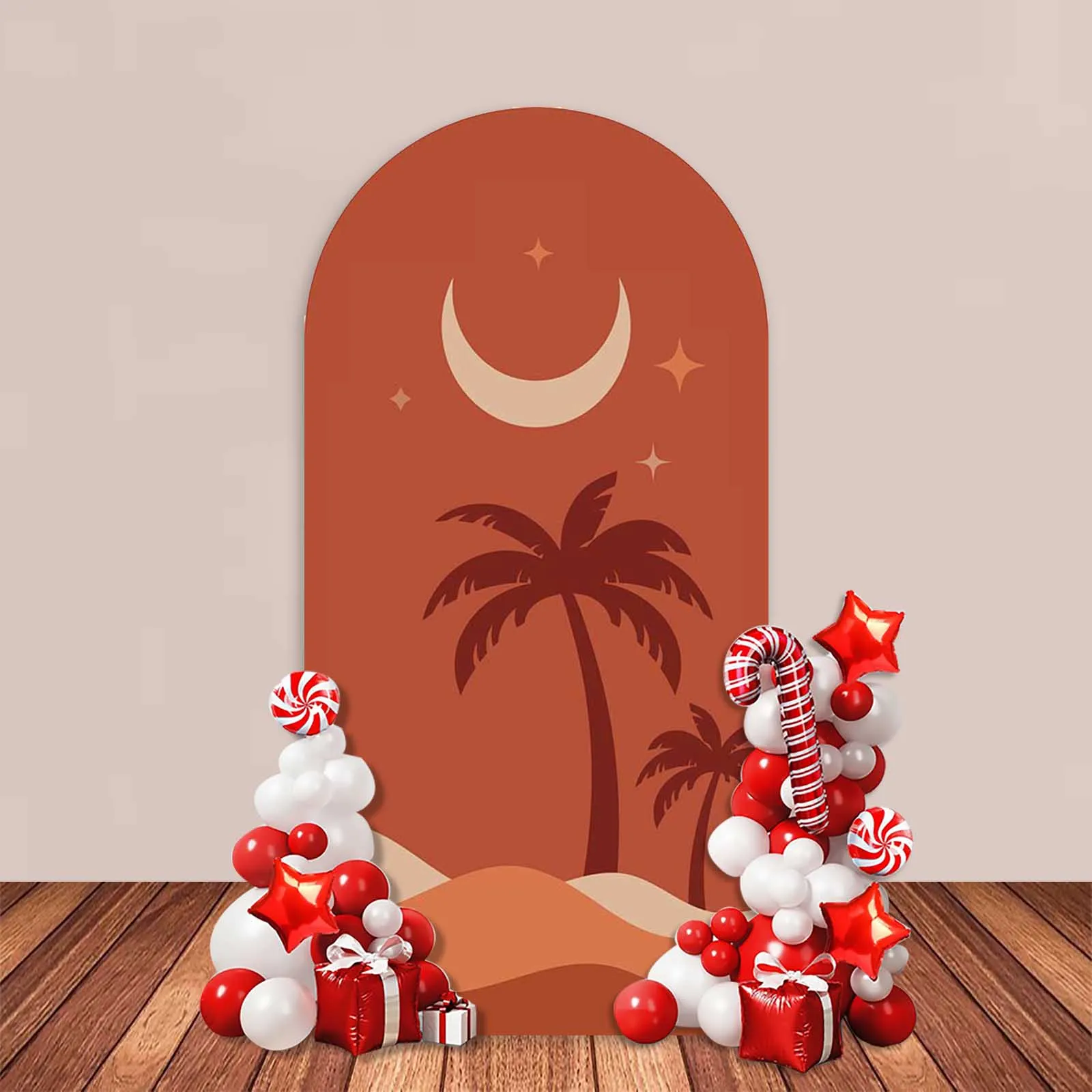 AIBIIN Arch Backdrop Cover Islamic Eid Mubarak Ramadan Moon Mosque Party Decor Bohemian Photography Background