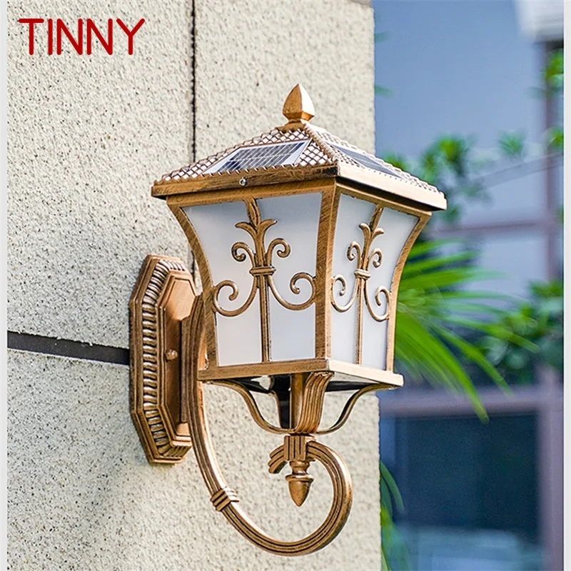 

TINNY Retro Outdoor Solar Wall Sconces Light LED Waterproof IP65 Classical Lamp for Home Porch