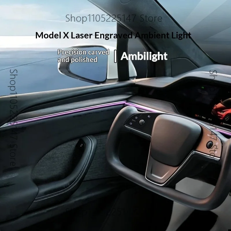 

Подходит для Tesla Model X: лазерная гравировка, подсветка салона, 128 цветов, аксессуары для модификации интерьера.