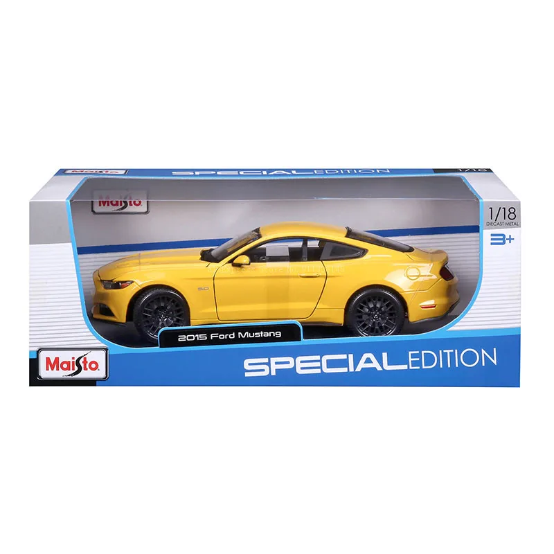 Maisto 1:18 2015 Ford Mustang GT yellow Classic Alloy Car Model Static Die Casting Model Collection Gift Toy Gift