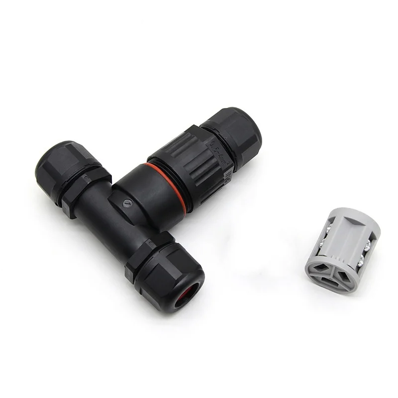 IP68 waterproof wire connector,  3-pin T-shaped junction box, wire connector suitable for 3.5-10mm wire range (AC 250V, 16A)