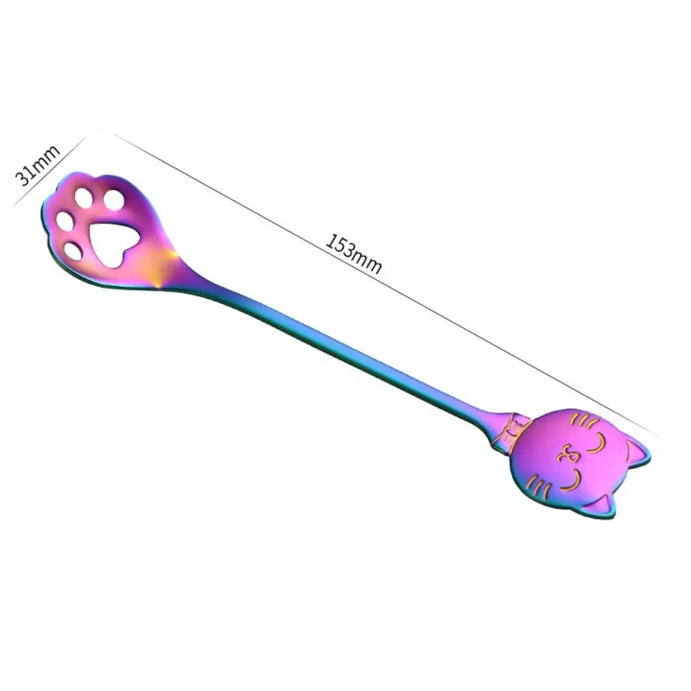 Cute Stainless Steel Cat Paw Teaspoon Paw Design Funny Coffee Spoon Novelty Mini Size Ice Cream Spoon Kitchen