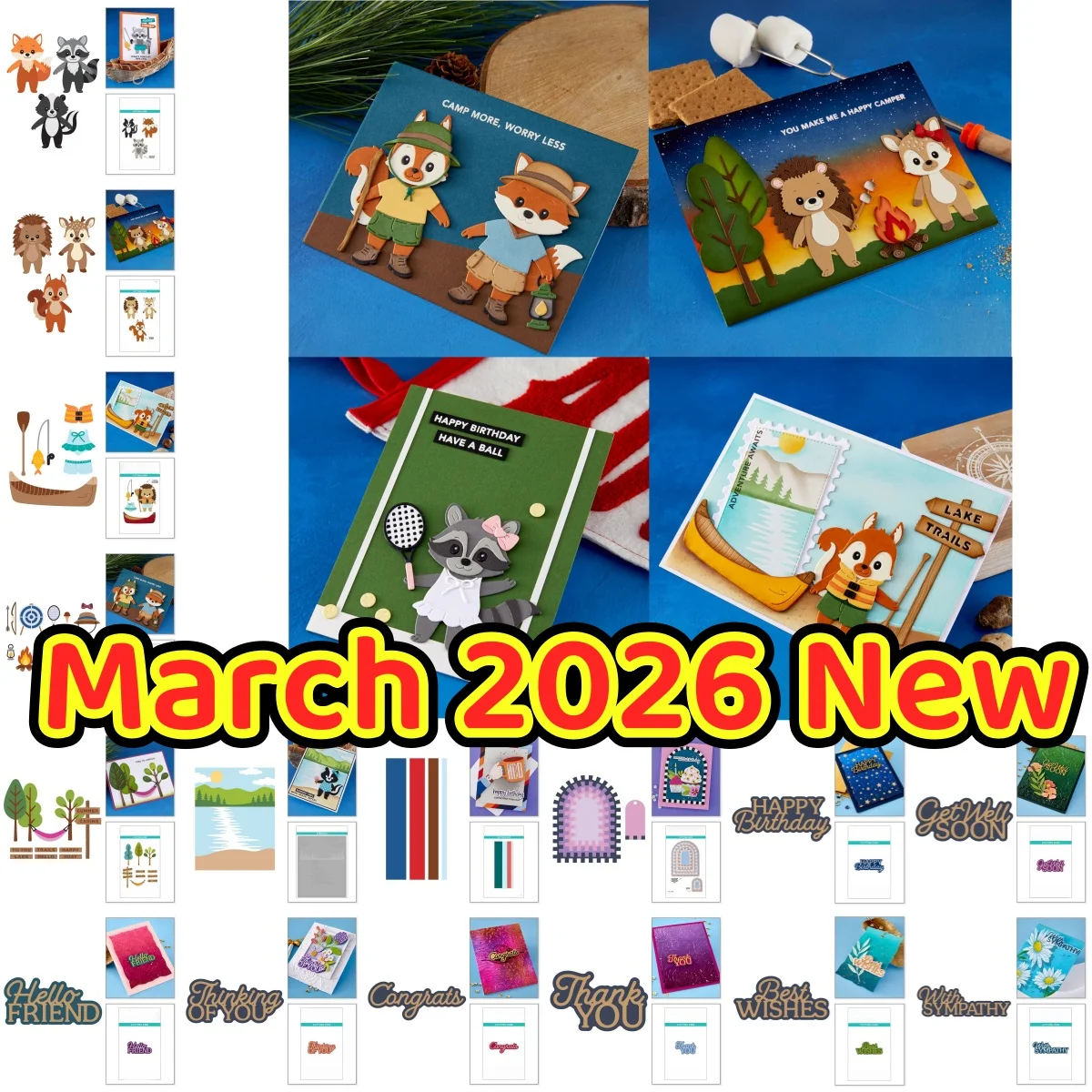 

Summer Camp Badger Fox Metal Cutting Dies Clear Stamps Stencil For DIY Scrapbook Diary Decoration Template March 2026 New