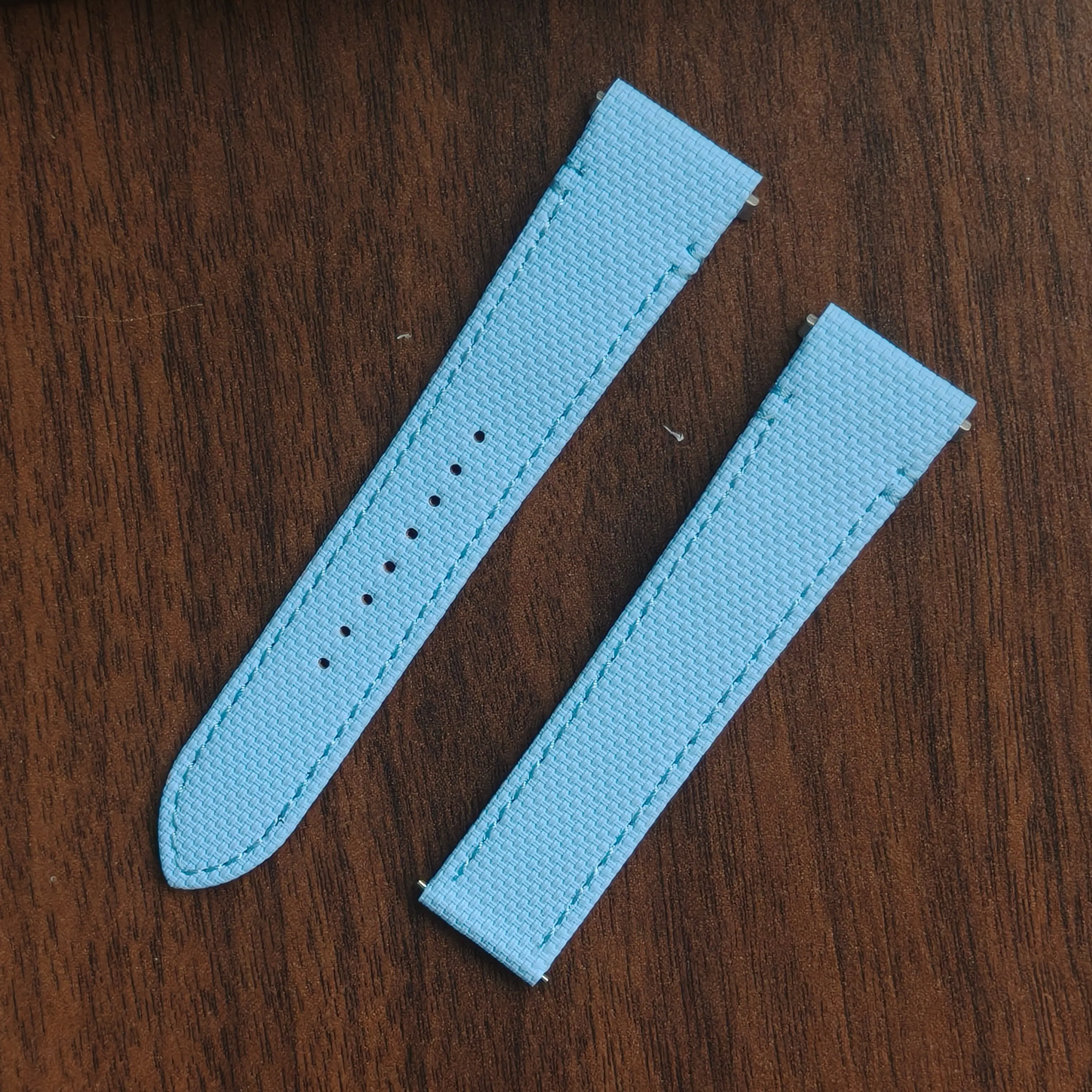 For Cartier Santos Sailcloth FKM Rubber Watch Strap 19mm/21mm L/M Size With New Version Steel End Linking Watch Band