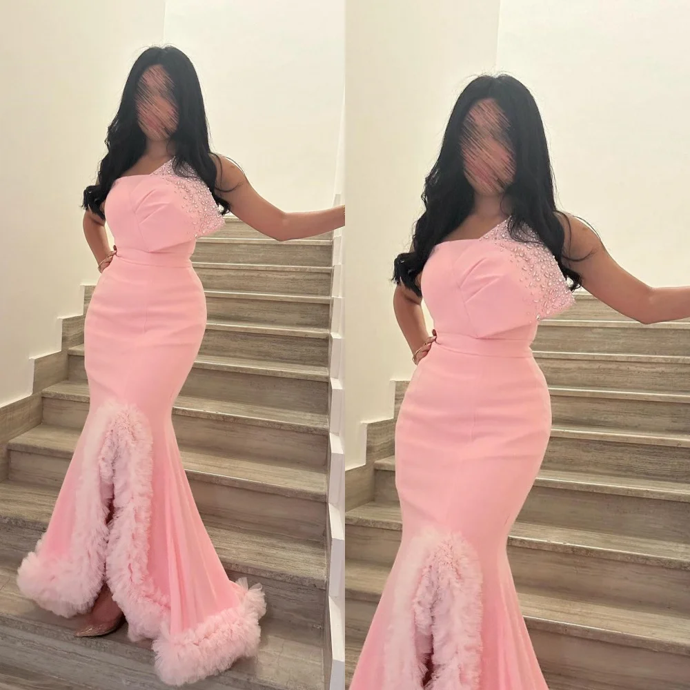 Customized Fashion Strapless Mermaid Quinceanera Dresses Rhinestone Layered s Formal Occasion Gown black girl es 2023 فساتي